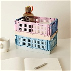 HAY Small Recycled Mix Colour Crate in Dusty Rose