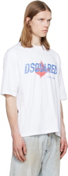 Dsquared2 White Rider Loose Fit T-shirt