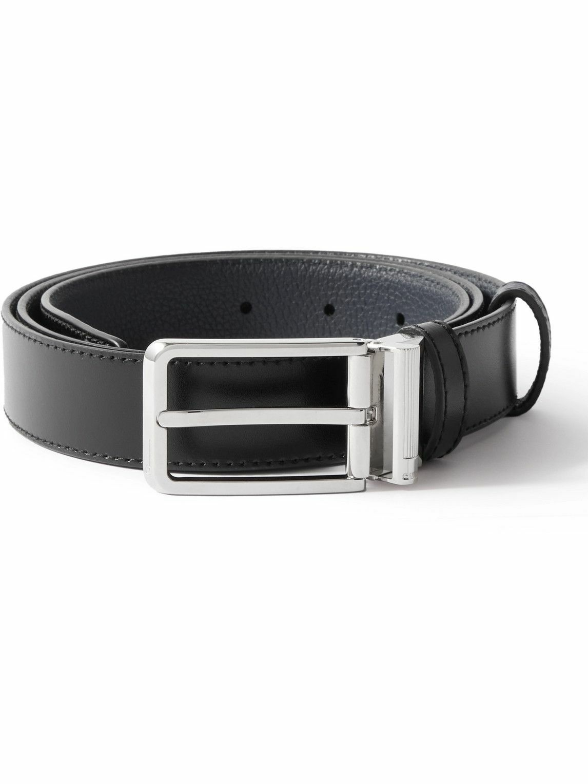 Photo: Dunhill - 3cm Reversible Textured-Leather Belt - Black