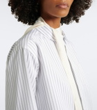Sacai Layered striped cotton-blend poplin shirt
