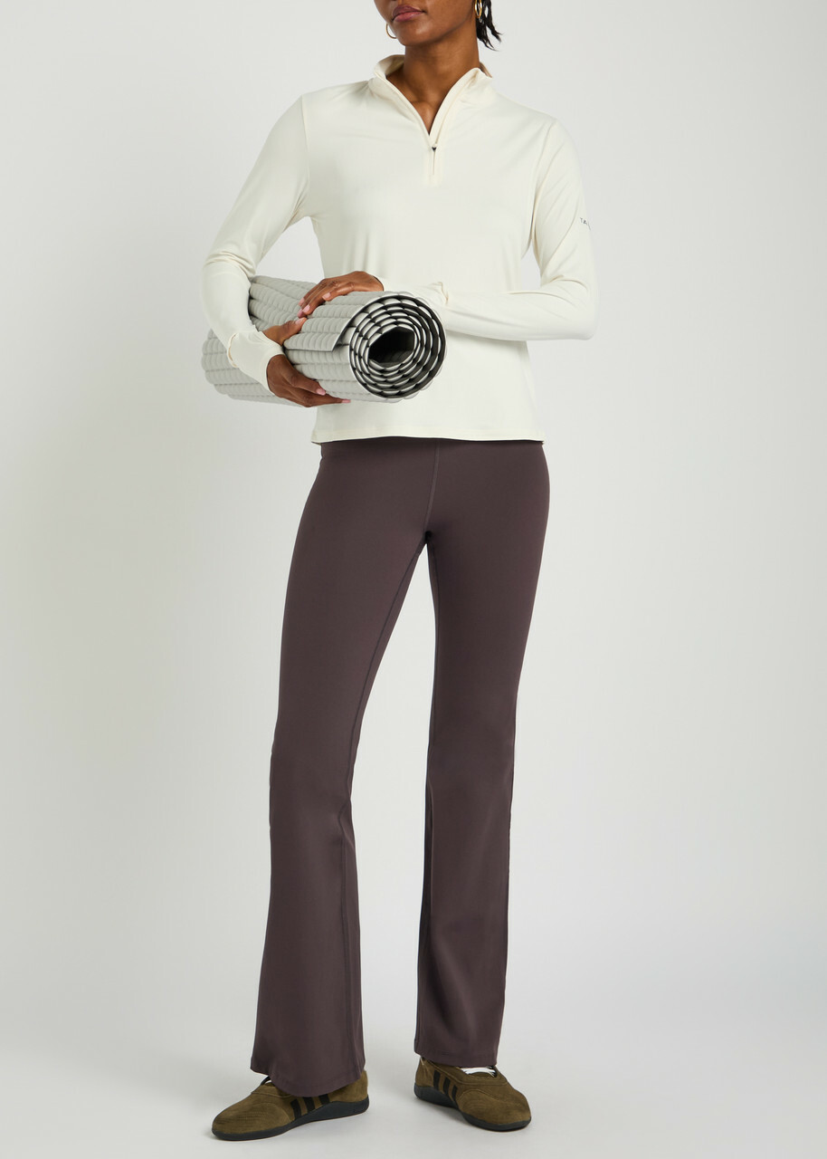 Tala Ultralite Half-zip Stretch-jersey gym top Ivory