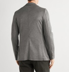 Loro Piana - Slim-Fit Unstructured Mélange Cotton-Blend Jersey Blazer - Gray