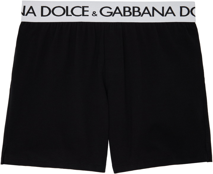 Photo: Dolce&Gabbana Black Two-Way-Stretch Long-Leg Boxers