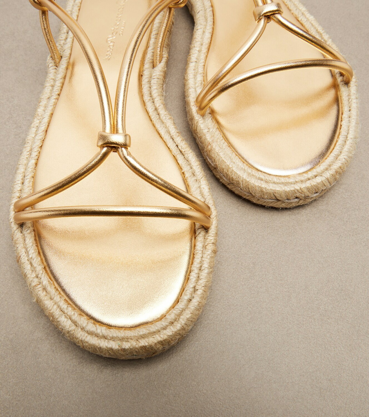 Gianvito Rossi Metallic leather espadrille sandals