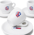 Carhartt WIP - Clearwater Set of Four Logo-Print Porcelain Espresso Cups - White