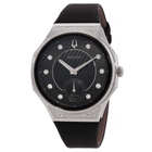 Bulova Curv Quartz Diamond Black Dial Ladies Watch 96R229
