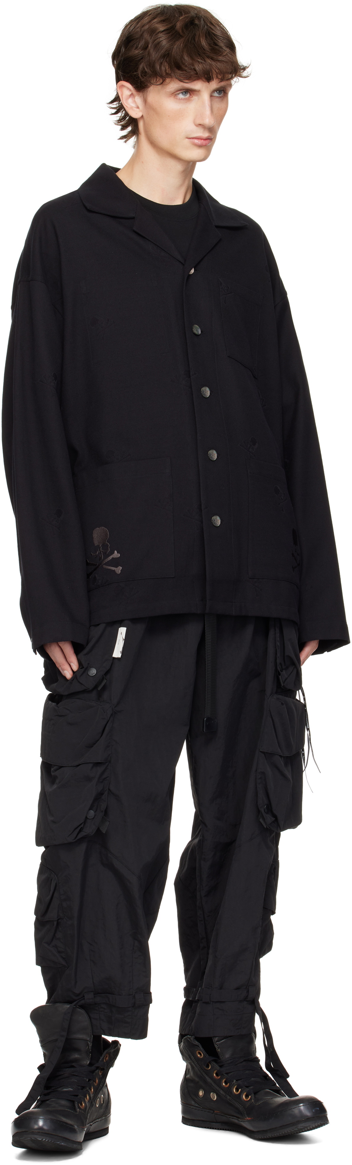 mastermind JAPAN Black Flannel Shirt Jacket