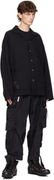 mastermind JAPAN Black Flannel Shirt Jacket