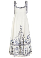 Alemais Leela Printed Linen Maxi Dress Cream