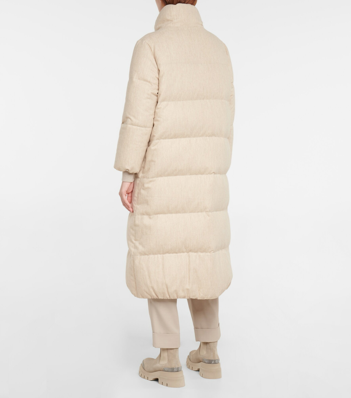 Brunello Cucinelli - Virgin wool flannel down coat