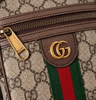 Gucci - Ophidia Mini Leather-Trimmed Monogrammed Coated-Canvas Messenger Bag - Brown