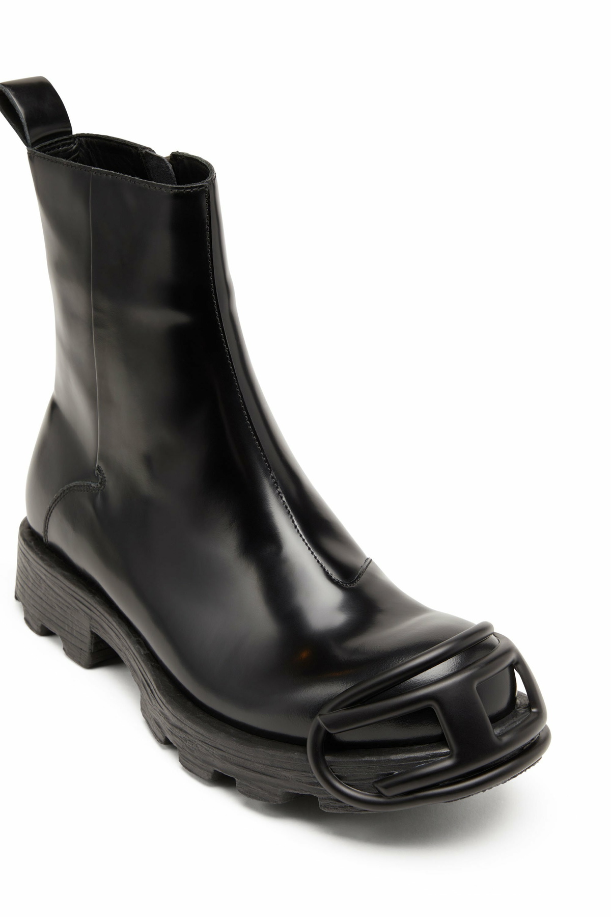 Diesel D-Hammer-Leather Chelsea boots with Oval D toe caps - Boots Mens in Black