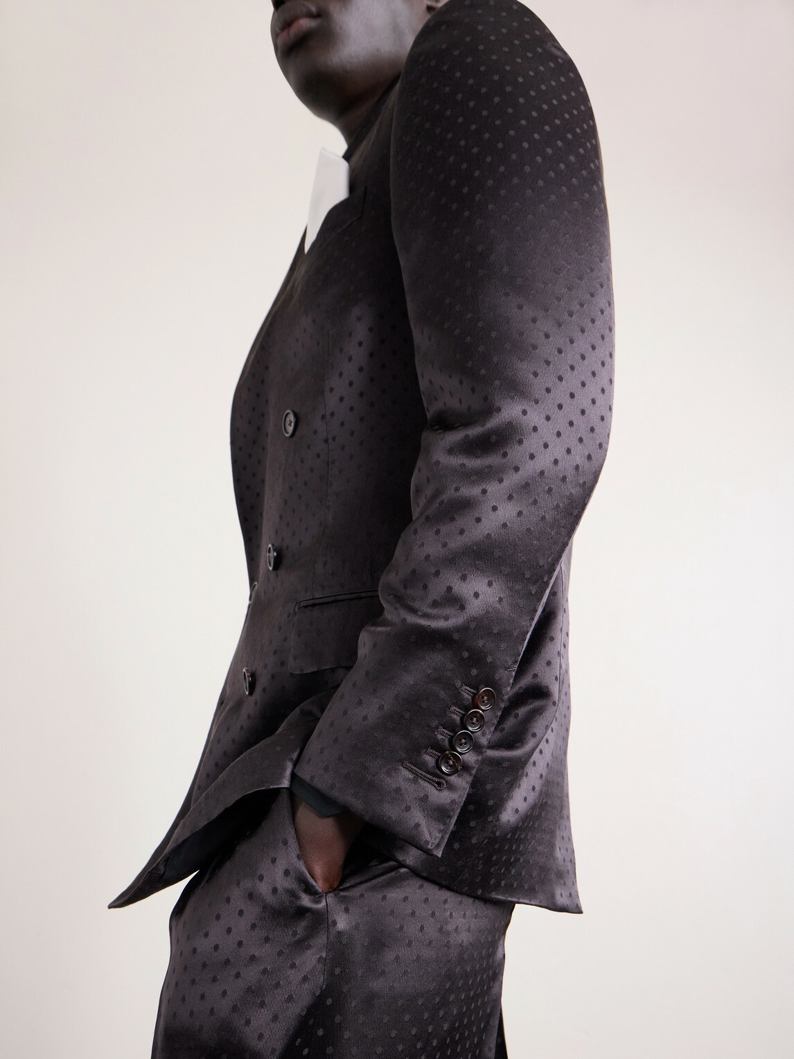 TOM FORD - Double-Breasted Polka-Dot Satin-Jacquard Tuxedo Jacket - Brown