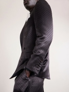 TOM FORD - Double-Breasted Polka-Dot Satin-Jacquard Tuxedo Jacket - Brown