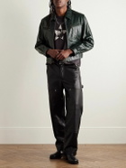 Enfants Riches Déprimés - Scorpio Rising Cropped Textured-Leather Jacket - Green