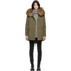 Mr and Mrs Italy Green Midi Fur Jazzy Parka