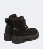 Bogner Turin shearling-trimmed suede lace-up boots