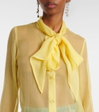 Nina Ricci Sheer tie-neck silk chiffon blouse