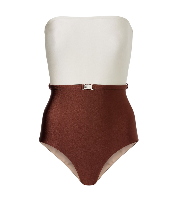 Photo: Adriana Degreas Bicolor belted swimsuit