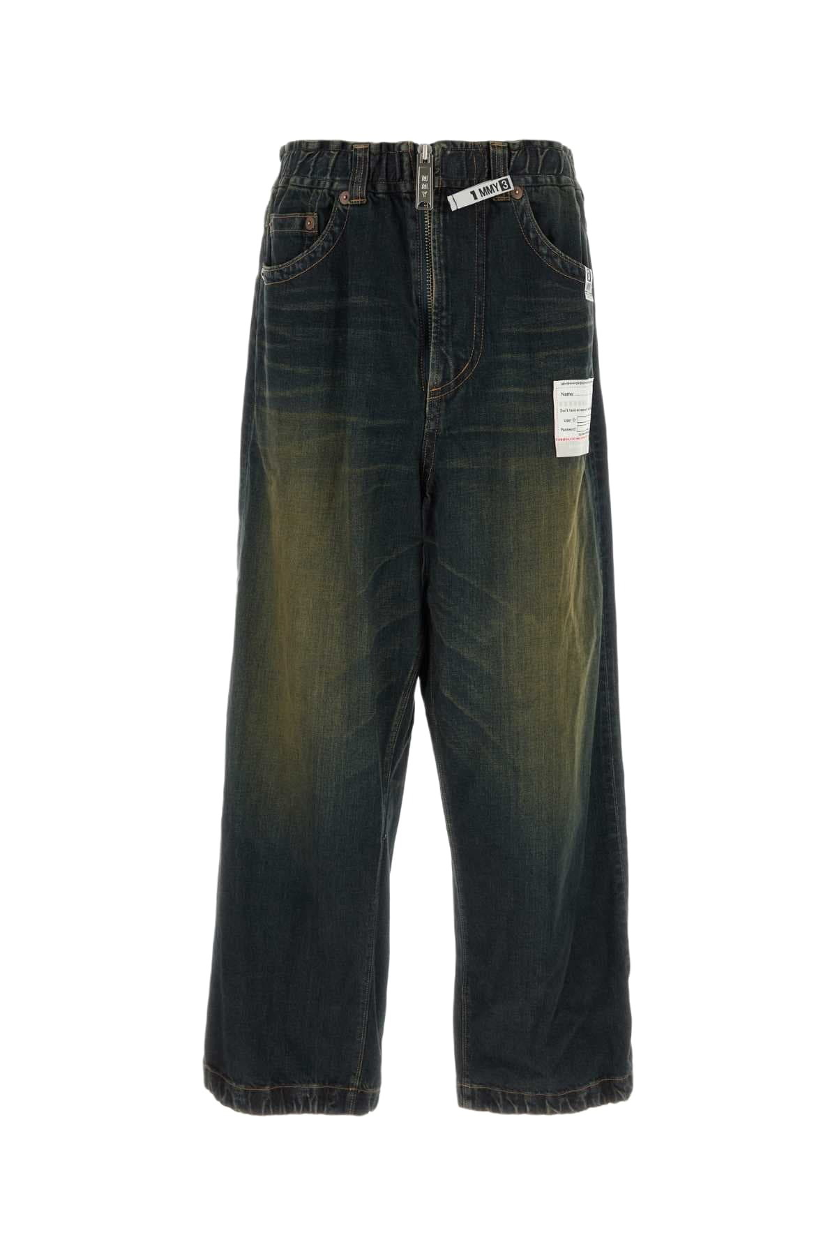 Maison MIHARA YASUHIRO Navy Sticker Prints Denim Baker Jeans