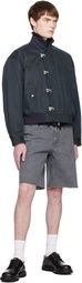 COOR Navy Washed Deck Hook Lip Bomber Jacket