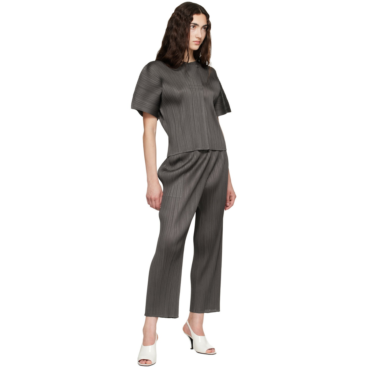 PLEATS PLEASE ISSEY MIYAKE Gray Monthly Colors June Trousers