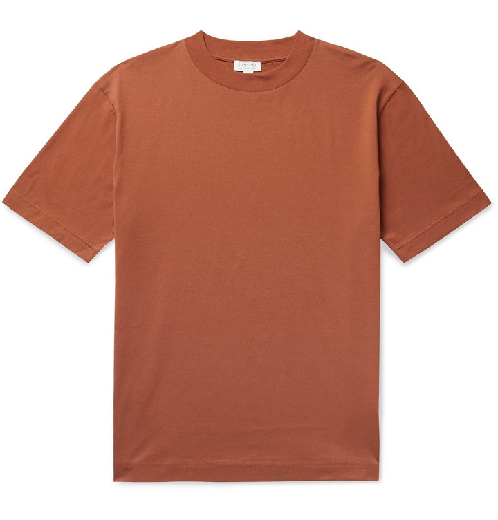 Photo: SUNSPEL - Pima Cotton-Jersey T-Shirt - Orange