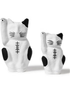 Japan Best - Set of Two Lucky Cat Ceramic Ornaments