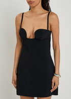 Nensi Dojaka Sculpted Crepe Mini Dress Black