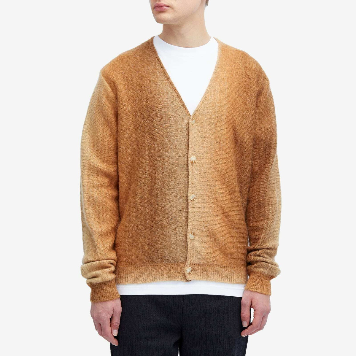 Percival Men's Ombre Knitted Cardigan in Brown