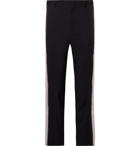 Lanvin - Slim-Fit Stripe-Trimmed Cotton-Twill Trousers - Men - Midnight blue