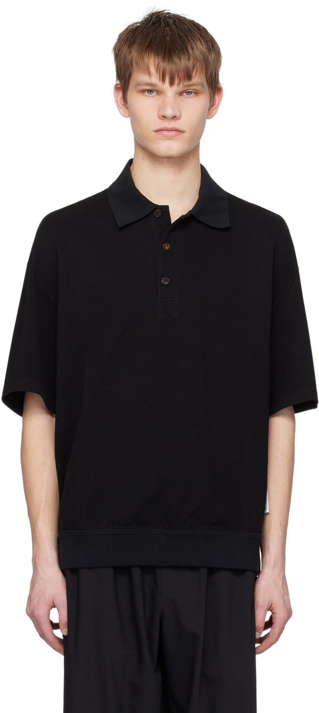 A PERSONAL NOTE 73 Black Buttoned Polo