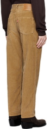 Anna Sui SSENSE Exclusive Brown Embroidered Velveteen Trousers