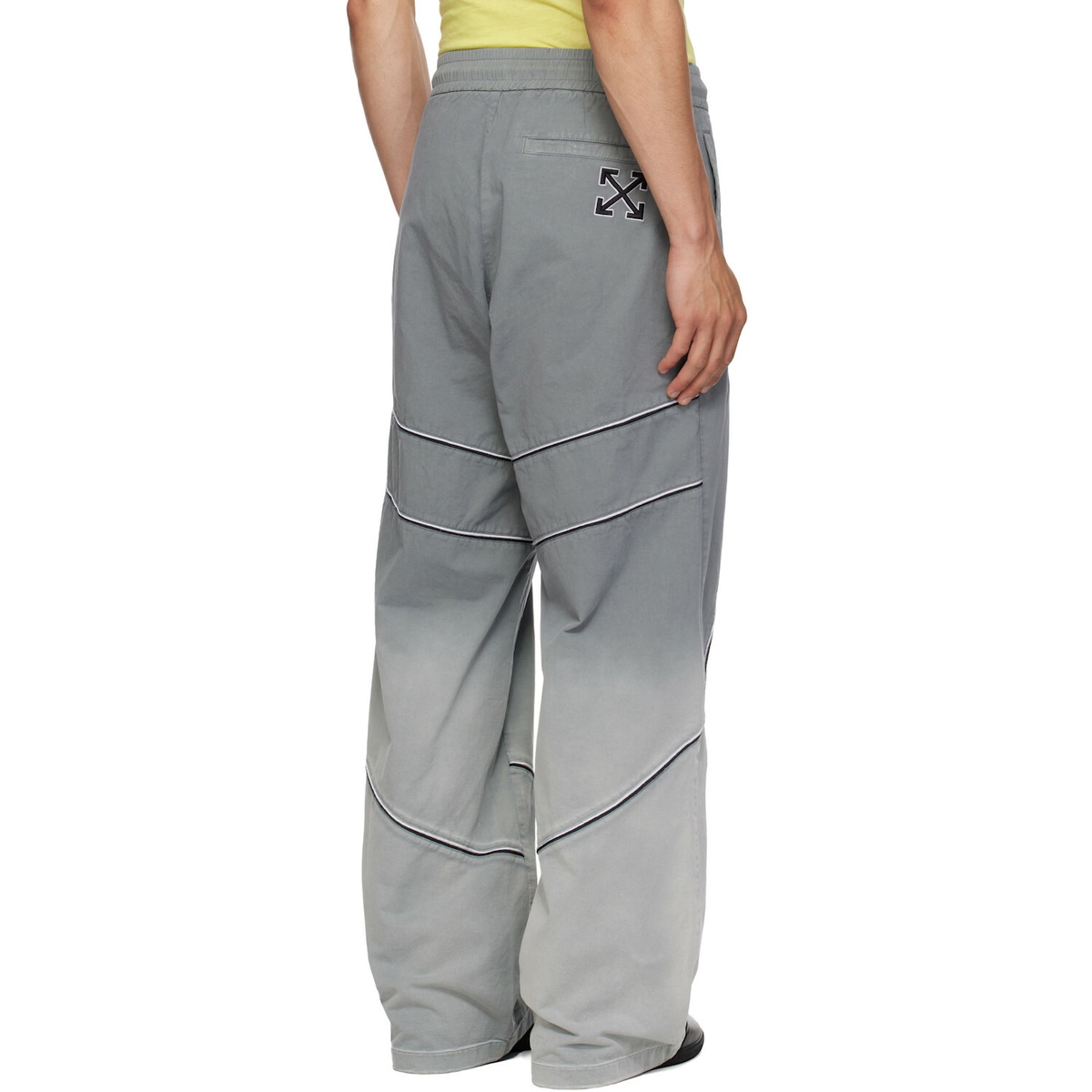 Off-White Gray Garment Dye Slouchy Track Pants