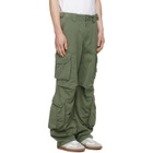 BALMAIN Khaki Cotton Linen Cargo Pants