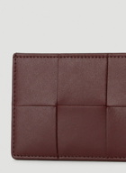 Intreccio Cardholder in Burgundy