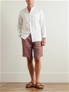 Oliver Spencer - Straight-Leg Pleated Striped Linen Shorts - Pink