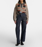 JW Anderson Embroidered high-rise straight jeans