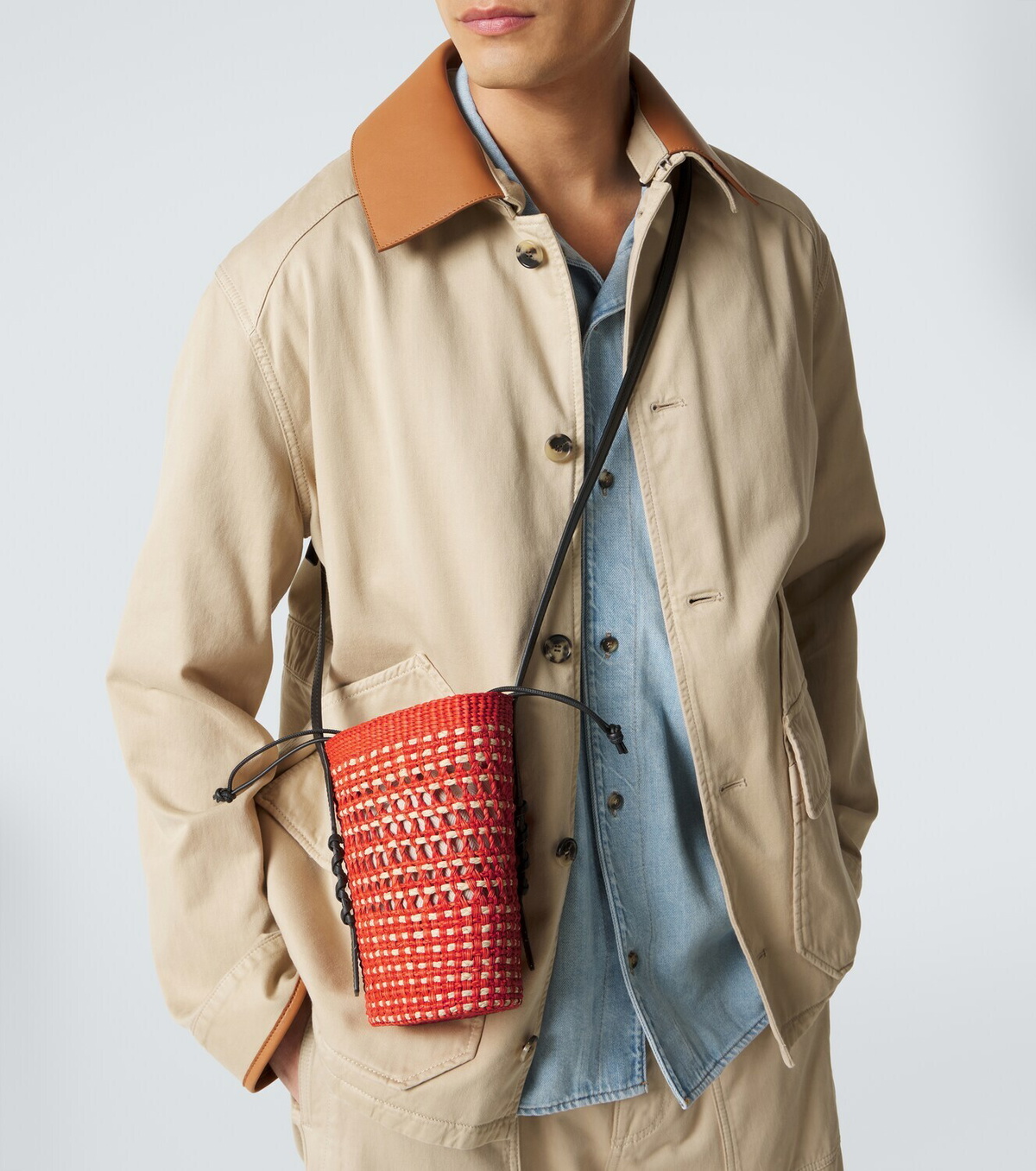 Loewe Paula's Ibiza leather-trimmed shoulder bag