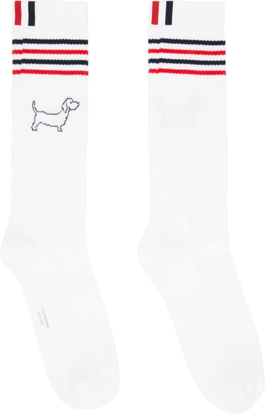 Photo: Thom Browne White Hector Icon Athletic Socks