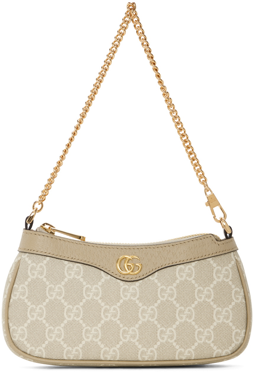 Gucci Beige & Off-White GG Ophidia Shoulder Bag 9682 Beige M.Whi/Oat