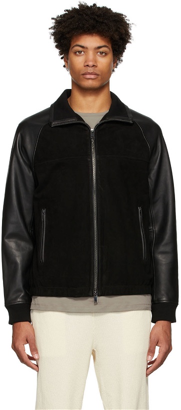 Photo: Theory Black Suede Leather Jacket