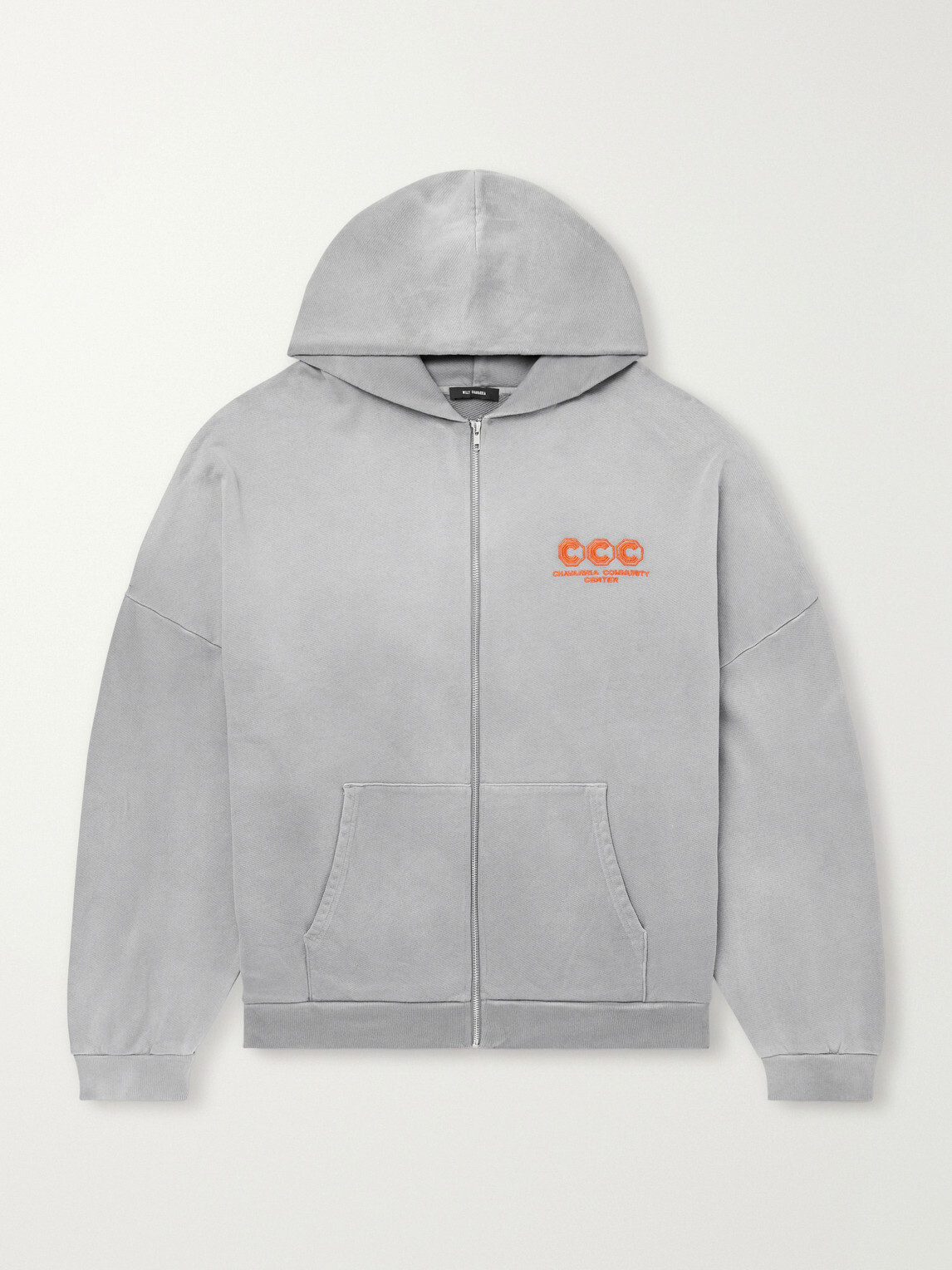 Willy Chavarria - Logo-Embroidered Cotton-Jersey Zip-Up Hoodie