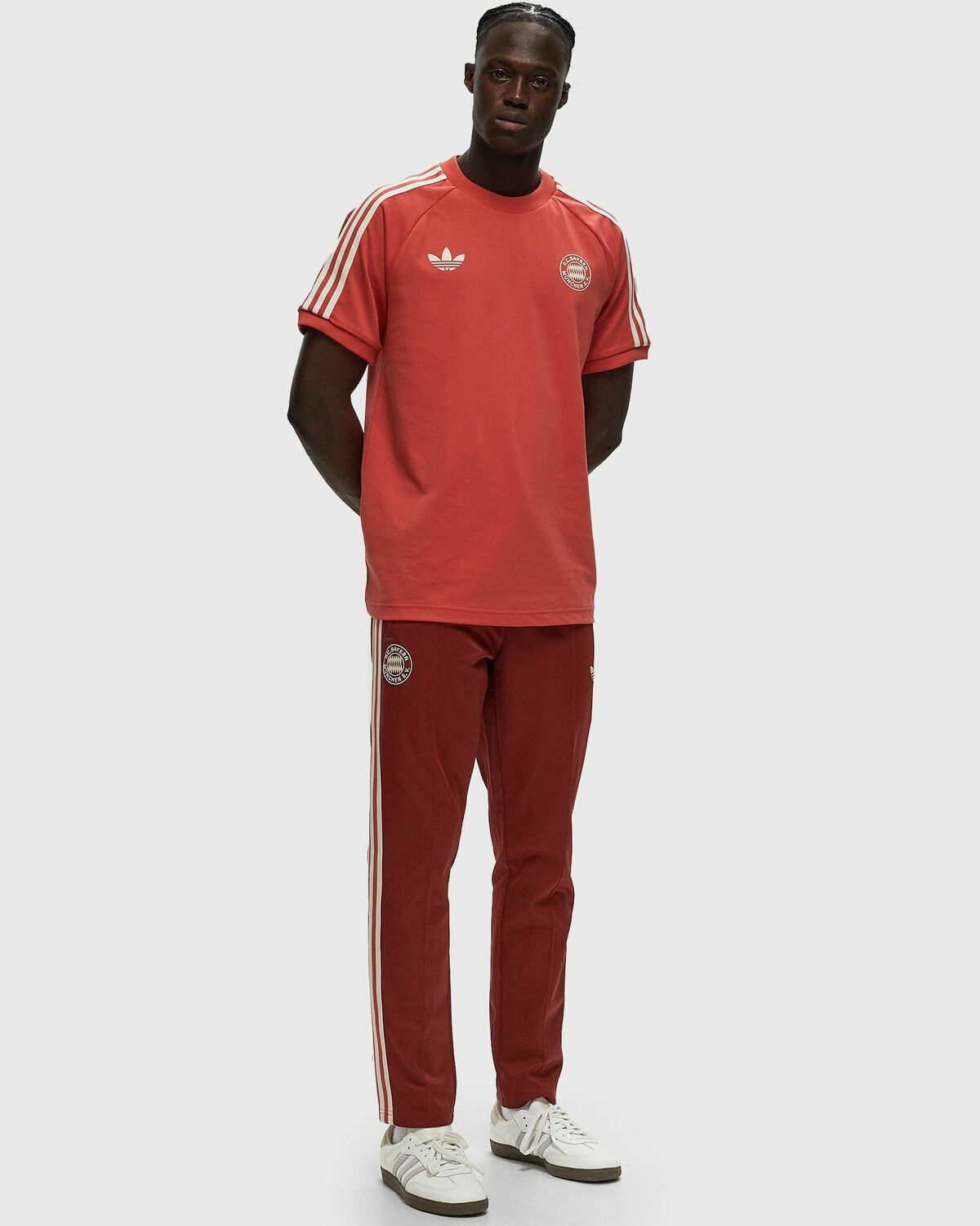 adidas beckenbauer pants red