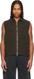 Jean Paul Gaultier Brown Turtleneck Sweater Vest
