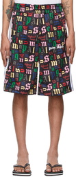 Palm Angels Black & Multicolor Monogram Track Shorts