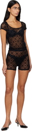 Marine Serre Black Recycled Mesh Flock Shorts