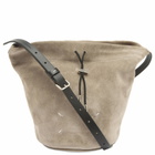 Maison Margiela Women's Suede Small Shoulder Pouch in Vison/Black/Chestnut 