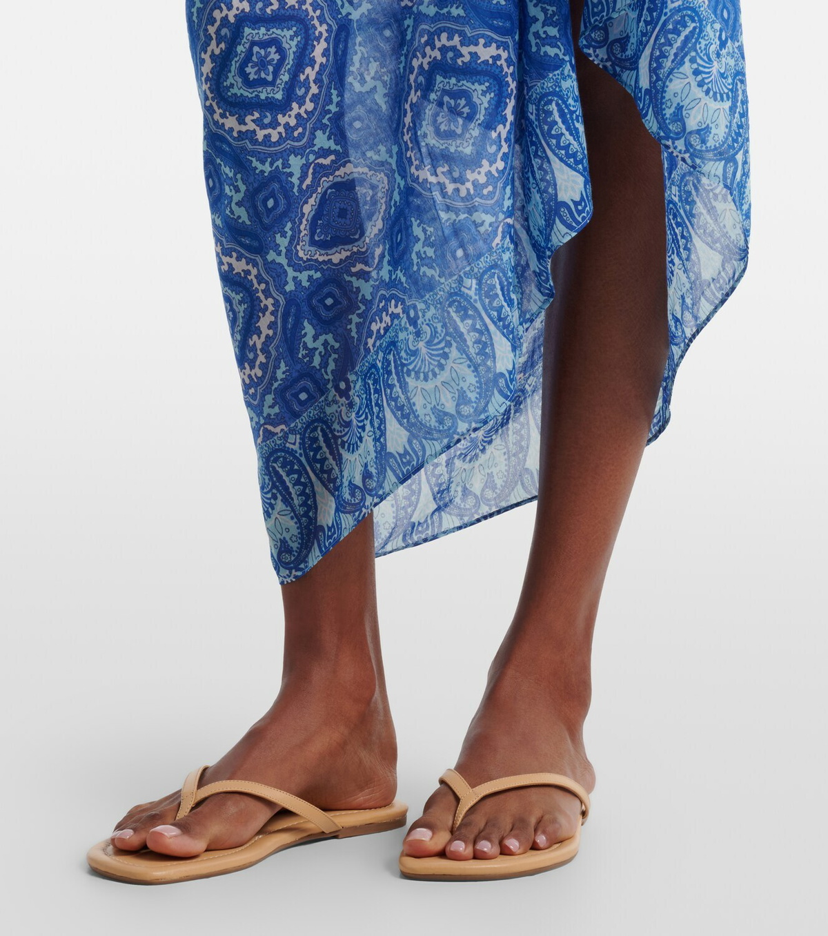 Heidi Klein Mykonos printed cotton and silk beach cover-up