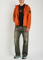 Stone Island Hooded Crinkled Nylon Jacket Orange